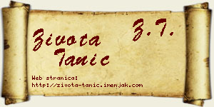 Života Tanić vizit kartica